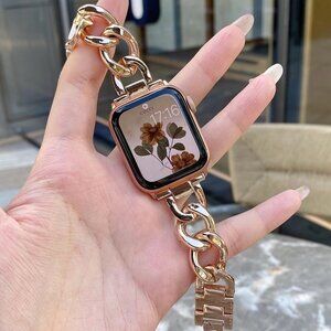 NEW Strap Chain Stainless Rosegold Band For Apple Watch